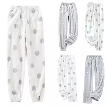 Женские термофлисовые карманы пижамные теплые повседневные брюки домашние пижамные штаны L