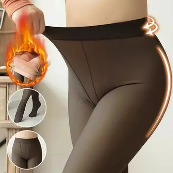 Женские термоколготки больших размеров: Трансграничные зимние эластичные леггинсы 200g Plus Size