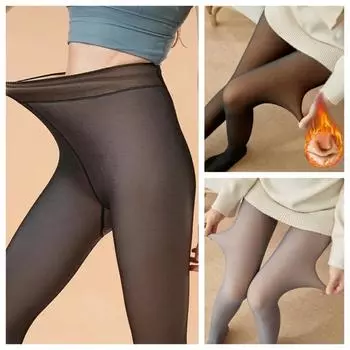 Женские термоколготки, сексуальные полупрозрачные флисовые леггинсы, колготки, тонкие зимние теплые толстые бархатные чулки, женские уличные брюки Thin 85g