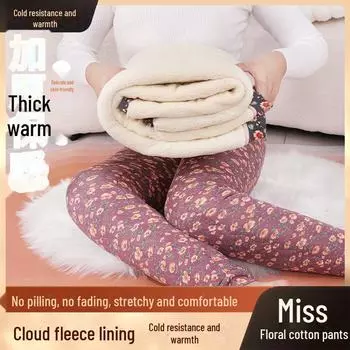 Женские термолеггинсы из хлопка с высокой талией — толстые или тонкие, облегающие и высокоэластичные 4XL (120-140 jin)