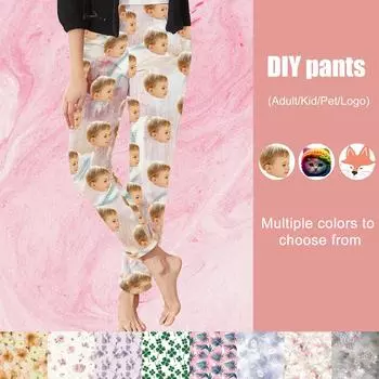 Женские термопижамные штаны из фланели с индивидуальным принтом L белый