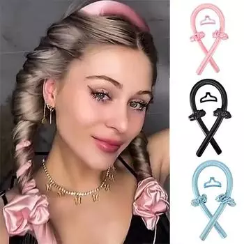 Женские термостойкие щипцы для завивки волос, повязка на голову для завивки волос, мягкие блестящие щипцы для завивки волос, парикмахерские инструменты, аксессуары one size чёрный