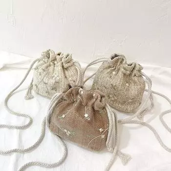 Женские тканые сумки на ремне, кружевная сумка-ведро на шнурке