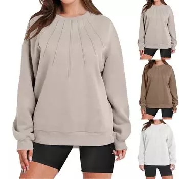 Женские толстовки большого размера, флисовые толстовки, свитера с длинными рукавами, пуловер, осенняя одежда M белый