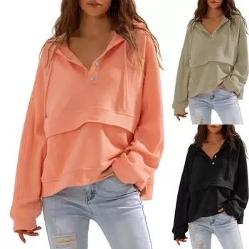 Женские толстовки большого размера, флисовые толстовки, свитера с длинными рукавами, пуловер, осенняя одежда XS розовый