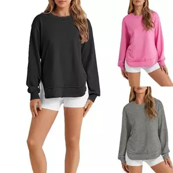 Женские толстовки большого размера, флисовые толстовки, свитера с длинными рукавами, пуловер, осенняя одежда L зелёный