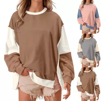 Женские толстовки большого размера, флисовые толстовки, свитера с длинными рукавами, пуловер, осенняя одежда L светло-коричневого