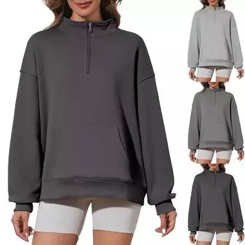 Женские толстовки большого размера, флисовые толстовки, свитера с длинными рукавами, пуловер, осенняя одежда M фиолетовый