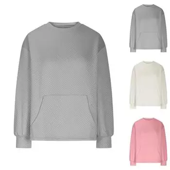 Женские толстовки большого размера, флисовые толстовки, свитера с длинными рукавами, пуловер, осенняя одежда S