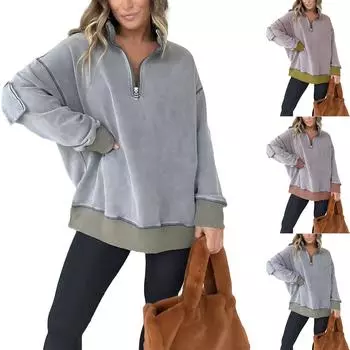 Женские толстовки большого размера, флисовые толстовки, свитера с длинными рукавами, пуловер, осенняя одежда M