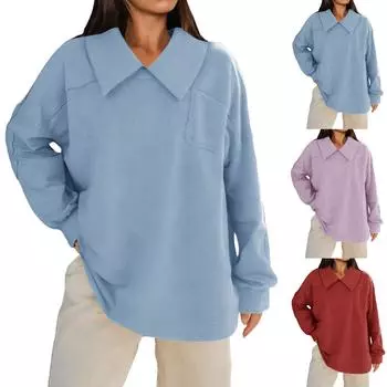 Женские толстовки большого размера, флисовые толстовки, свитера с длинными рукавами, пуловер, осенняя одежда S розовый