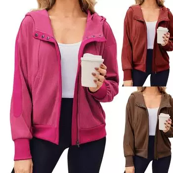 Женские толстовки большого размера, флисовые толстовки, свитера с длинными рукавами, пуловер, осенняя одежда L чёрный