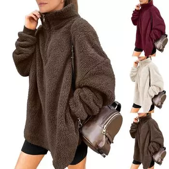 Женские толстовки большого размера, флисовые толстовки, свитера с длинными рукавами, пуловер, осенняя одежда S чёрный