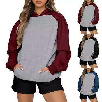 Женские толстовки большого размера, флисовые толстовки, свитера с длинными рукавами, пуловер, осенняя одежда S чёрный