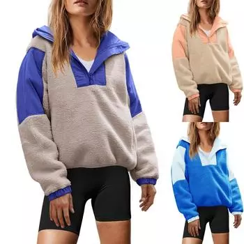 Женские толстовки большого размера, флисовые толстовки, свитера с длинными рукавами, пуловер, осенняя одежда M бежевый