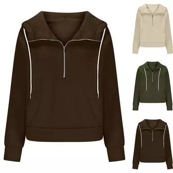 Женские толстовки большого размера, флисовые толстовки, свитера с длинными рукавами, пуловер, осенняя одежда L армия зеленый