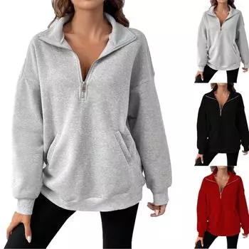 Женские толстовки большого размера, флисовые толстовки, свитера с длинными рукавами, пуловер, осенняя одежда M чёрный