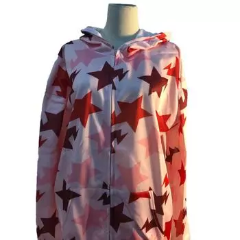 Женские толстовки Harajuku, корейская версия, свободные толстовки большого размера, винтажные однотонные толстовки с капюшоном и длинными рукавами, пальто со звездами S розовый