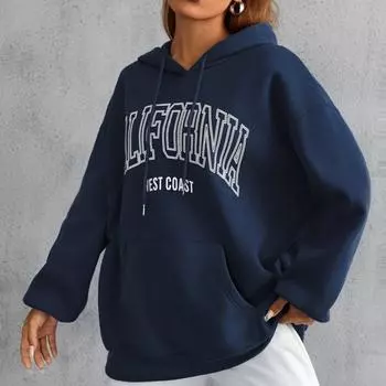 Женские толстовки «Калифорния» с длинными рукавами Толстовки Одежда оверсайз Толстовки — Уличная одежда для женщин S