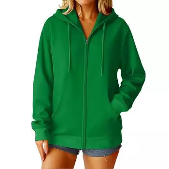 Женские толстовки Осенние толстовки для игрового дня Повседневное пальто с длинным рукавом и свободного кроя Осенняя толстовка M зелёный