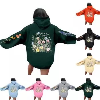 Женские толстовки оверсайз, пуловеры, толстовки, флисовые свитера с длинными рукавами и карманами, зимне-осенние наряды L