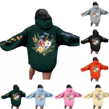 Женские толстовки оверсайз, пуловеры, толстовки, флисовые свитера с длинными рукавами и карманами, зимне-осенние наряды XXL