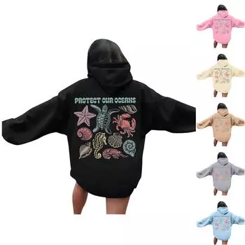 Женские толстовки оверсайз, пуловеры, толстовки, флисовые свитера с длинными рукавами и карманами, зимне-осенние наряды L бежевый