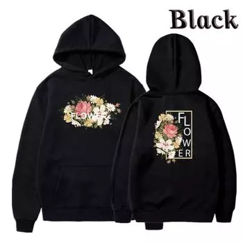 Женские толстовки с цветочным принтом, зима-осень, толстовка большого размера, флисовая спортивная одежда, повседневная милая толстовка Y2k, женская одежда, топы, мужские XXXL