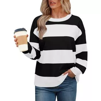 Женские толстовки с длинным рукавом осенние свободные толстовки куртки с карманами модная одежда толстовки для женщин L чёрный