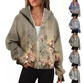 Женские толстовки с длинным рукавом, повседневные толстовки на молнии, толстовки с отверстиями для большого пальца, пальто, куртки с карманами L синий