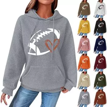 Женские толстовки с длинным рукавом, повседневные толстовки с капюшоном и шнурком с принтом для женщин, пуловер с карманами L бежевый