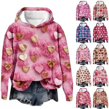 Женские толстовки с длинным рукавом с принтом, толстовки, одежда для девочек-подростков, повседневные пуловеры, модные повседневные универсальные повседневные толстовки, топ XXXL