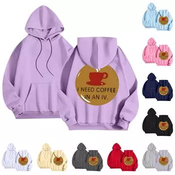 Женские толстовки с длинным рукавом, толстовки, одежда для подростков, повседневные свитера, модные повседневные универсальные повседневные толстовки, топы L чёрный