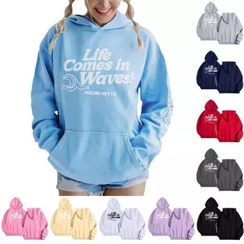 Женские толстовки с длинным рукавом, толстовки, одежда для подростков, повседневные свитера, модные повседневные универсальные повседневные толстовки, топы L бежевый