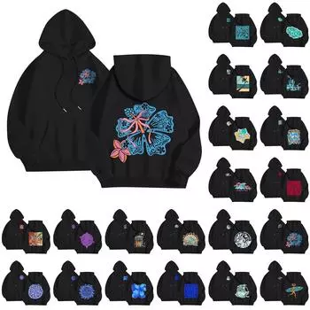 Женские толстовки с длинным рукавом, толстовки, одежда для подростков, повседневные свитера, модные повседневные универсальные повседневные толстовки, топы L чёрный