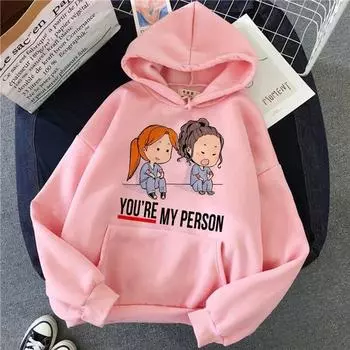 Женские толстовки с капюшоном «Анатомия серого» You Are My Person Love ЭКГ с принтом и графическим принтом, толстовка с капюшоном в стиле Харадзюку, повседневная уличная одежда, женская одежда 2XL
