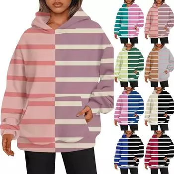 Женские толстовки с капюшоном большого размера с длинным рукавом с принтом, пуловеры, осенние наряды с карманом XXL