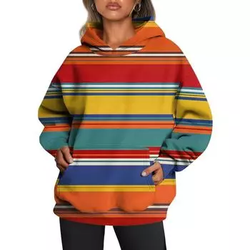 Женские толстовки с капюшоном большого размера с длинным рукавом с принтом, пуловеры, осенние наряды с карманом XXXL