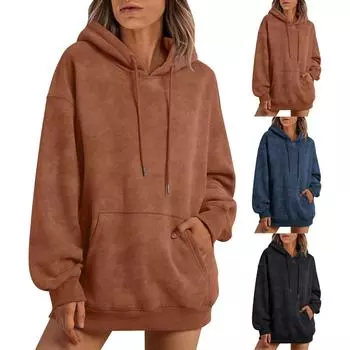 Женские толстовки с капюшоном на молнии с длинным рукавом, осенние свободные толстовки, куртки с карманами, модная одежда, толстовки с капюшоном для женщин L бежевый