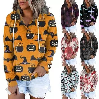 Женские толстовки с капюшоном на пуговицах и шнуровке, пуловеры, повседневные топы с длинными рукавами, рубашки M