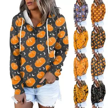 Женские толстовки с капюшоном на пуговицах и шнуровке, пуловеры, повседневные топы с длинными рукавами, рубашки XL серый