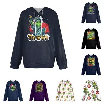 Женские толстовки с капюшоном, свободные толстовки, флисовые толстовки с длинным рукавом, повседневные принтованные свитера, толстовки с капюшоном, топы L