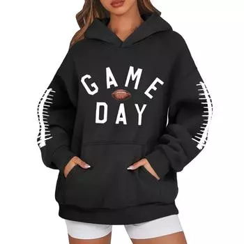 Женские толстовки с капюшоном, свободные толстовки с длинным рукавом, повседневные пуловеры, толстовки с капюшоном, топы L чёрный