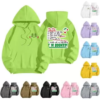 Женские толстовки с капюшоном, свободные толстовки с длинным рукавом, повседневные пуловеры, толстовки с капюшоном, топы L чёрный