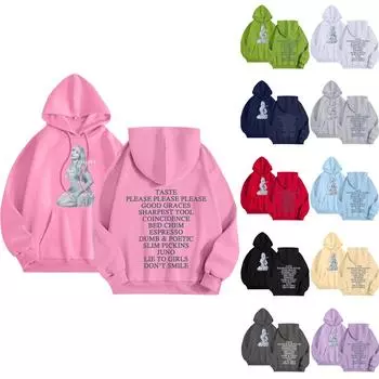 Женские толстовки с капюшоном, свободные толстовки с длинным рукавом, повседневные пуловеры, толстовки с капюшоном, топы L чёрный