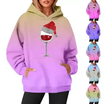 Женские толстовки с круглым вырезом и длинным рукавом с рождественским принтом, однотонная толстовка с капюшоном XXXL жёлтый