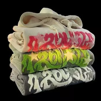 Женские толстовки с вышивкой букв, осень-зима, винтажные свободные толстовки с капюшоном на молнии, Harajuku Y2K, куртка с длинными рукавами, одежда S серый