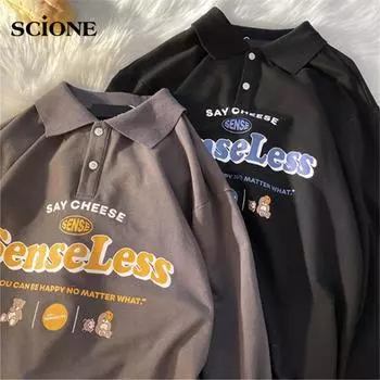 Женские толстовки в японском стиле, толстовка с воротником-поло, женская свободная студенческая куртка с длинными рукавами, топ M серый