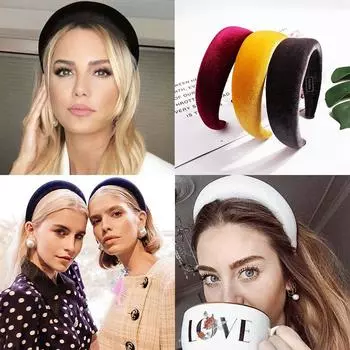 Женские толстые аксессуары для волос, обруч для головы, повязка на голову для девочек, головной убор, повязка для волос с губкой