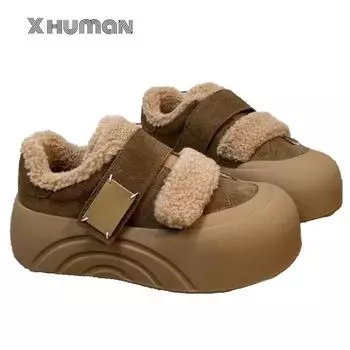 Женские толстые ботинки для катания на щиколотке 2024 года, новые зимние высокие теплые короткие плюшевые хлопковые шерстяные ботинки для сноуборда 35 хаки